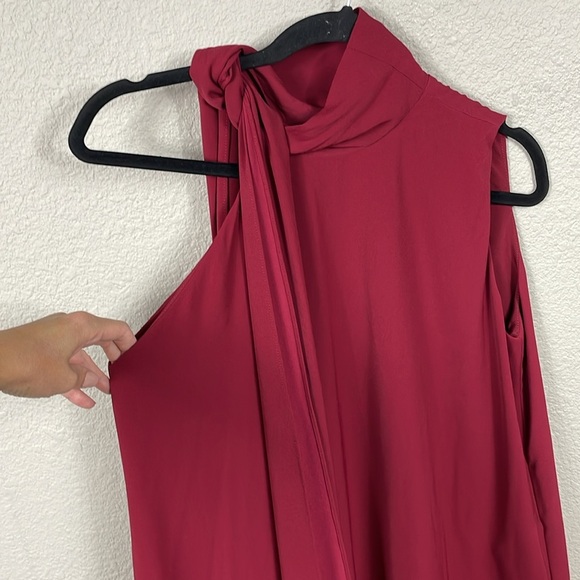 NWT EVE Black Halo Henna Sleeveless Gown Crimson Red Sz S - Picture 6 of 14